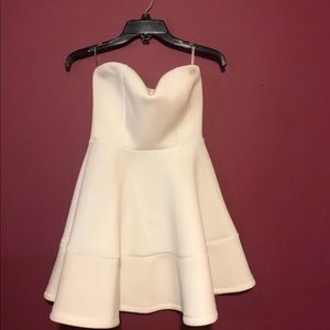 white strapless dress